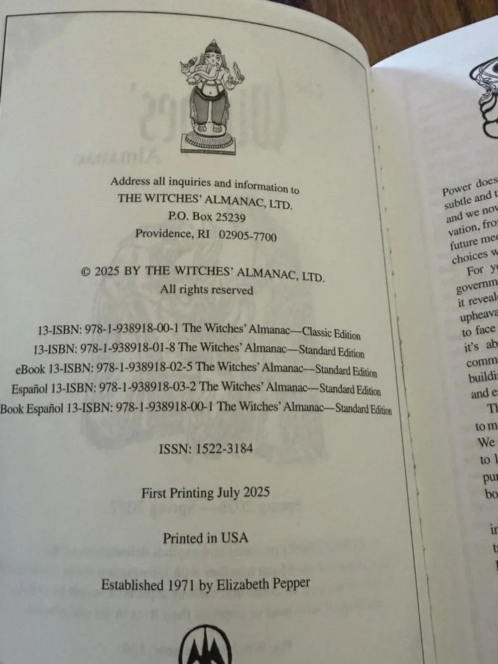 The Witches' Almanac 2026-2027 Std. Ed. Issue 45: Water: The Mirror of Souls